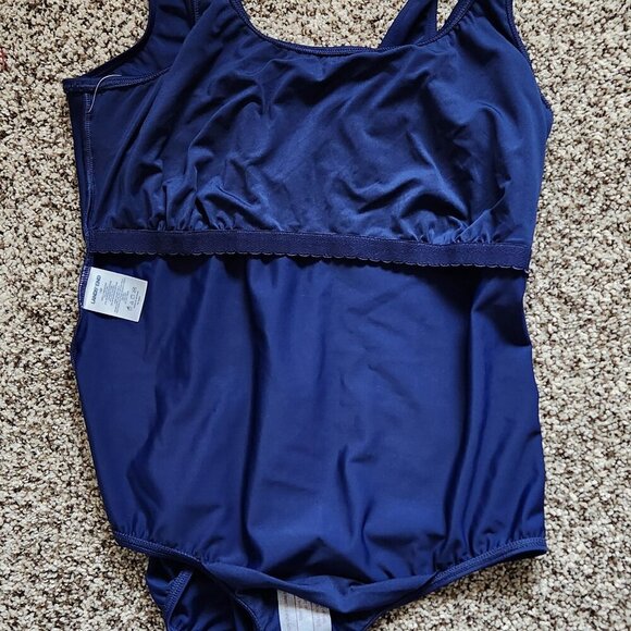 NWT Lands End Womens One Piece Bathing Suit 16P Blue Lycra Xtra Life New - Picture 4 of 5